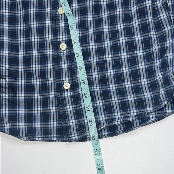 Abercrombie & Fitch Men's Navy Checkered Shirt - Picture 6 of 11